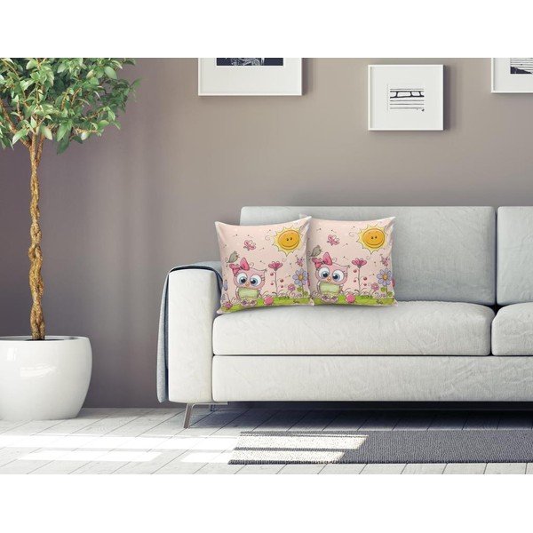 Dětský povlak na polštář 43x43 cm Pink Owl – Mila Home-image-1