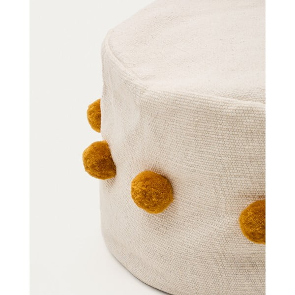 Taburet v hořčicové barvě/béžový Manua – Kave Home-image-1