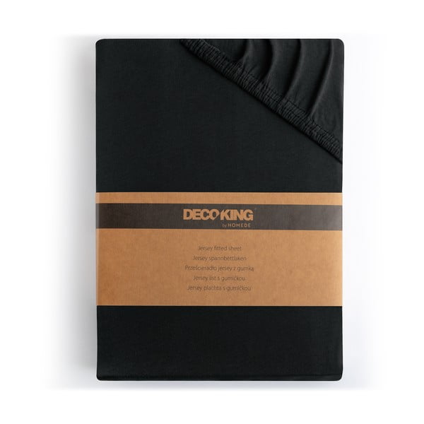 Černé napínací prostěradlo jersey 220x200 cm Amber – Restilo-image-4