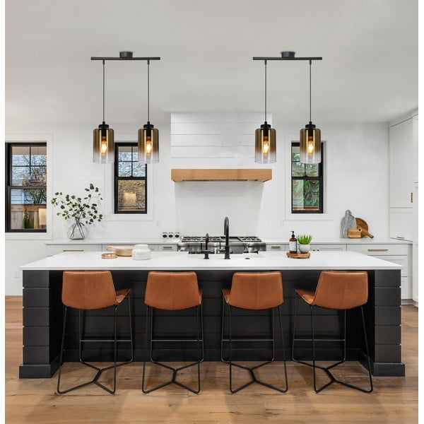 Černé závěsné svítidlo se skleněným stínidlem ø 10 cm Aspra – Candellux Lighting-image-1