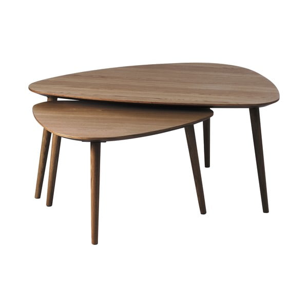 Hnědé konferenční stolky v dekoru dubu v sadě 2 ks 70x100 cm Adda – Unique Furniture