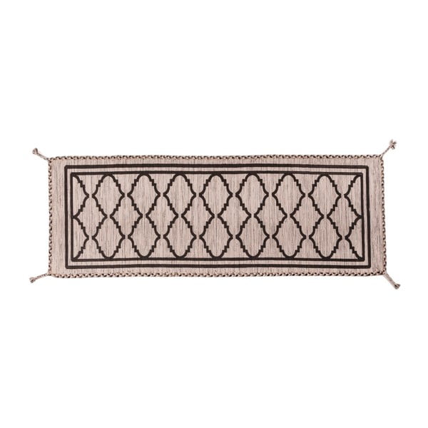 Hnědý ručně tkaný běhoun Navaei & Co Kilim Ethnic 107, 180 x 60 cm