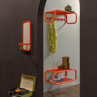 Oranžový kovový věšákový panel Retro – Spinder Design