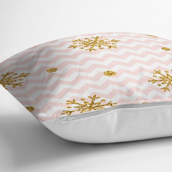 Vánoční povlak na polštář Minimalist Cushion Covers Golden Snowflakes, 42 x 42 cm-image-1