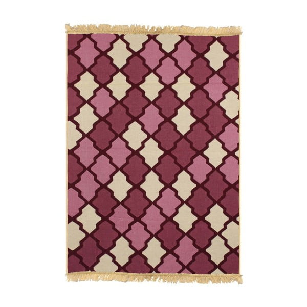 Červeý koberec Duvar Red Beige, 80 x 150 cm