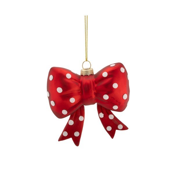 Skleněná vánoční ozdoba 3,5 cm Spotty Bow – Sass & Belle