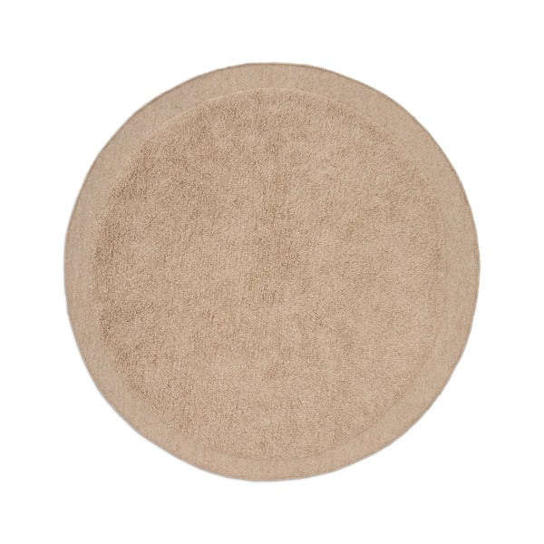 Světle hnědý ručně tkaný vlněný kulatý koberec ø 200 cm Marely – Kave Home