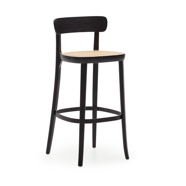 Černá barová židle v dekoru jasanu 99 cm Romane – Kave Home