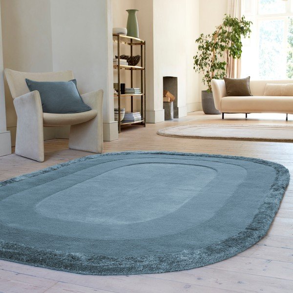 Modrý ručně tkaný koberec s příměsí vlny 200x290 cm Halo – Asiatic Carpets-image-1