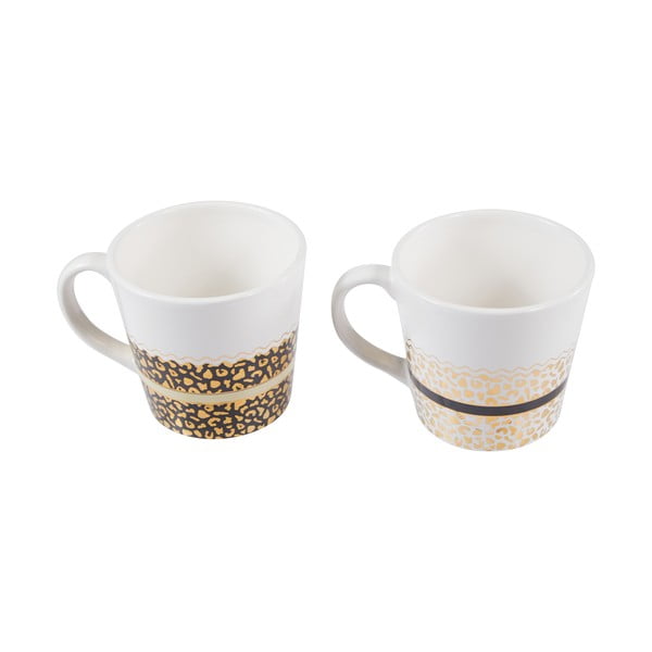 Hrnky z kameniny v bílo-zlaté barvě v sadě 2 ks 300 ml London – Premier Housewares-image-3