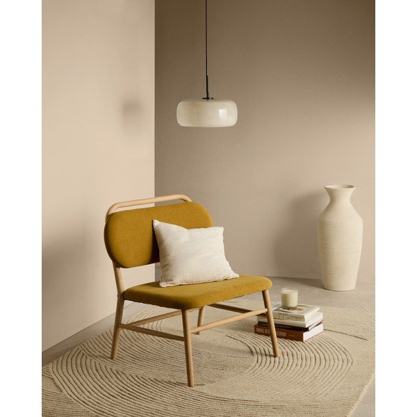 Žinylkové křeslo v hořčicové barvě Helda – Kave Home-image-1