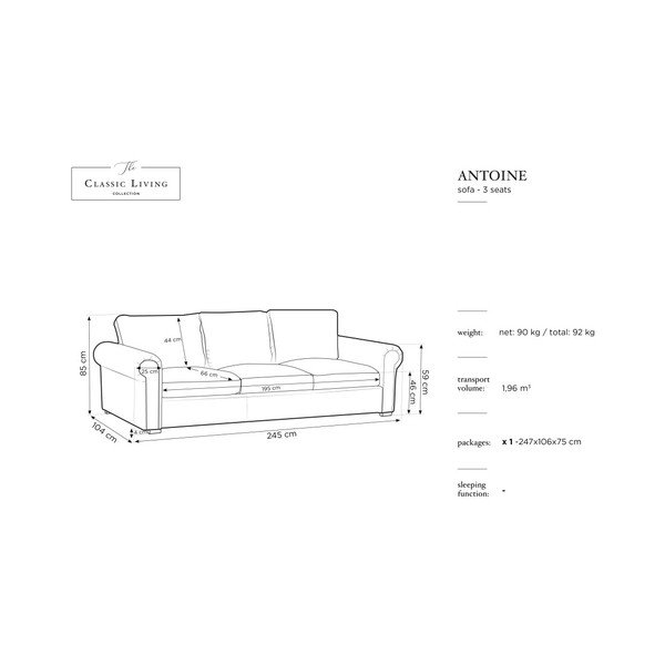 Černá pohovka Windsor & Co Sofas Hermes, 245 cm-image-1