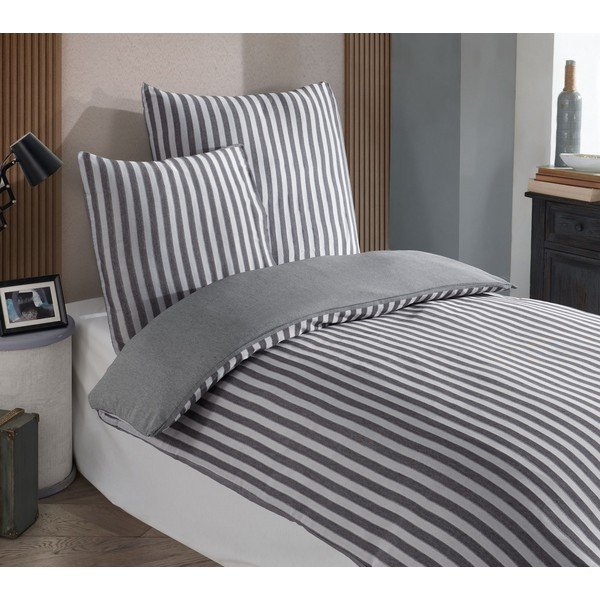 Antracitové povlečení na jednolůžko 140x200 cm Road Potlu – Mijolnir