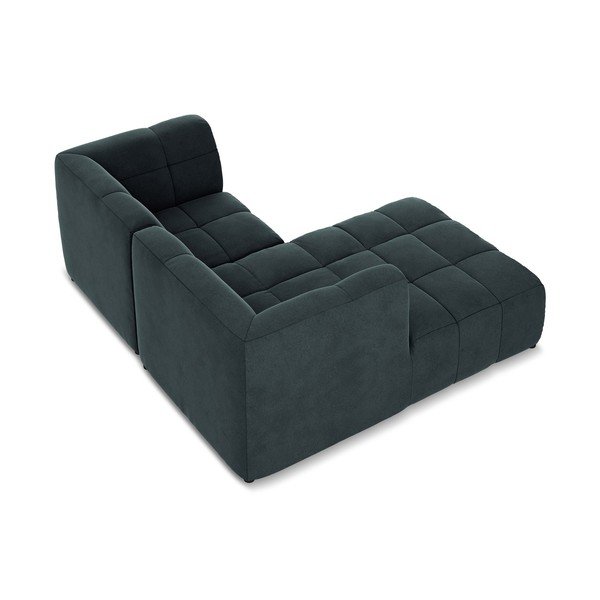 Modrá sametová rohová pohovka (levý roh/s lenoškou) Aloha – Makamii-image-4