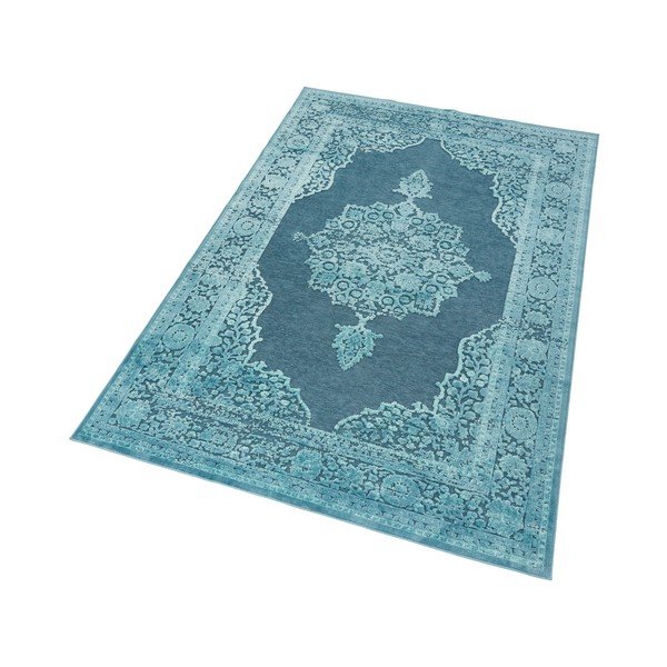 Modrý koberec z viskózy Mint Rugs Willow, 120 x 170 cm-image-3
