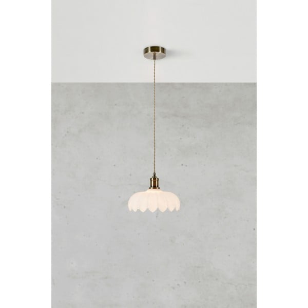 Závěsné svítidlo se skleněným stínidlem v bílo-mosazné barvě ø 25,5 cm Kurage – Markslöjd-image-3