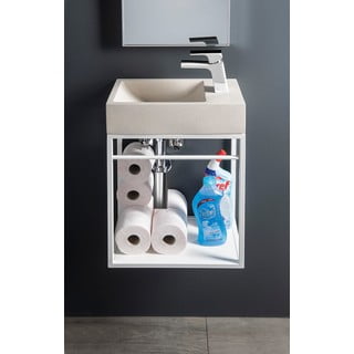 Světle šedé betonové umývátko 40x22 cm Crest – Sapho