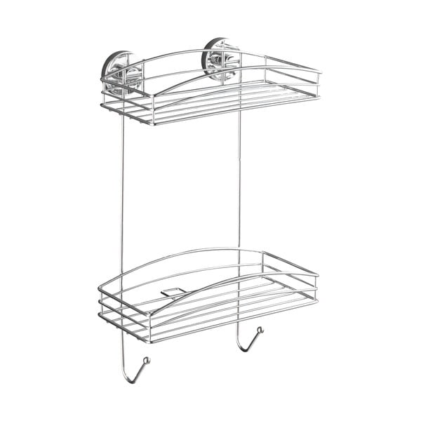Samodržící dvoupatrová polička Wenko Vacuum-Loc, nosnost až 33 kg-image-2