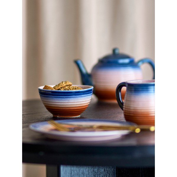 Modré/oranžové keramické polévkové misky v sadě 4 ks 350 ml Tatum – Bloomingville-image-1