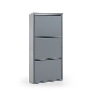 Šedý kovový botník se 3 výklopnými zásuvkami Kave Home Rox