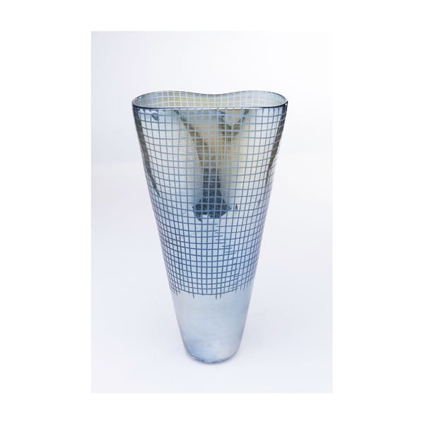 Skleněná modrá váza Kare Design Luster, výška 48 cm