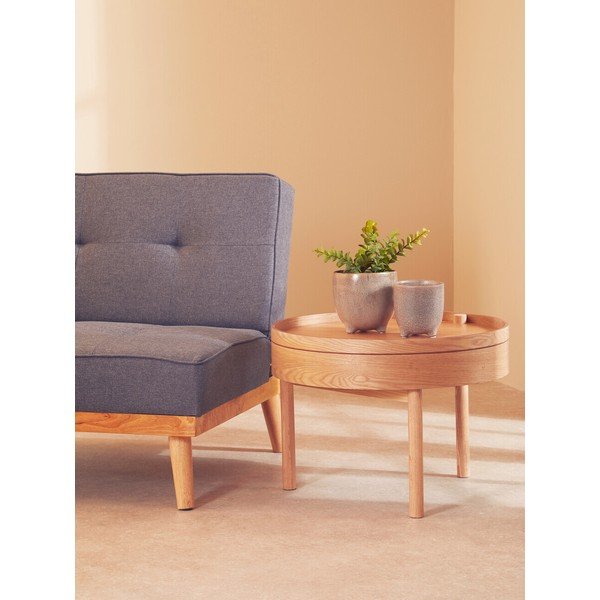 Kulatý odkládací stolek v dekoru borovice ø 60 cm Viborg – Premier Housewares-image-4