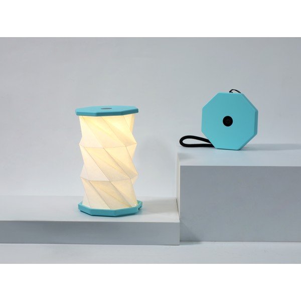 Bílá/tyrkysová přenosná světelná dekorace na USB ø 8 cm Twist – Gingko-image-3