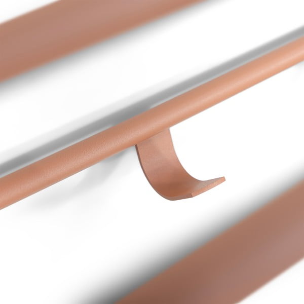 Kovový nástěnný věšák v lososové barvě s poličkou 100 cm Rex – Spinder Design-image-3