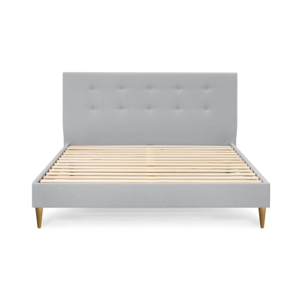 Světle šedá čalouněná dvoulůžková postel s roštem 180x200 cm Rory – Bobochic Paris-image-2