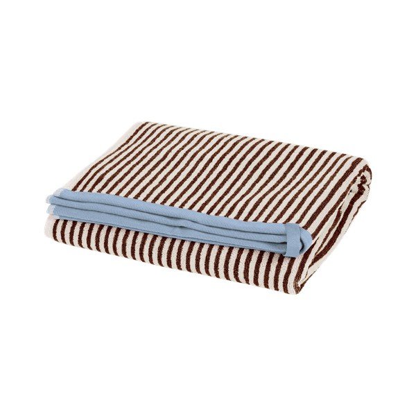 Hnědá/krémová froté bavlněná osuška 70x140 cm Gobo – noo.ma