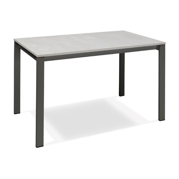 Tmavě šedý rozkládací jídelní stůl s bílou deskou Design Twist Jian