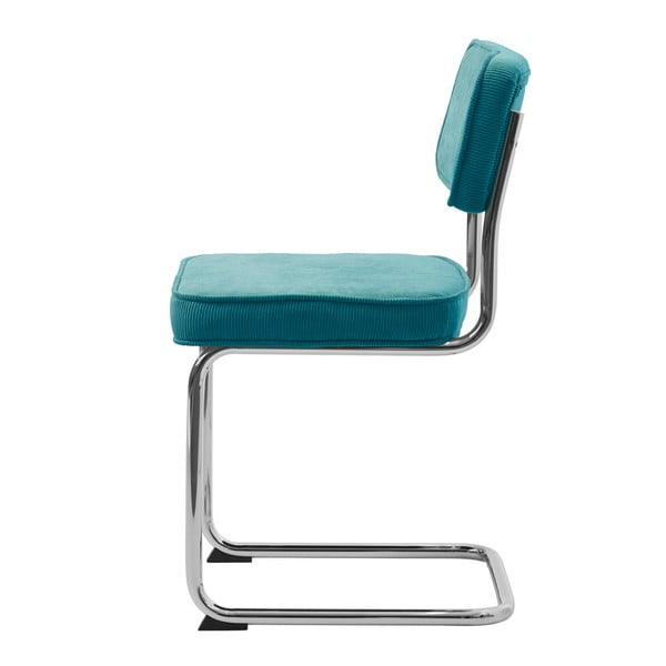 Tyrkysová manšestrová jídelní židle Rupert – Unique Furniture-image-4