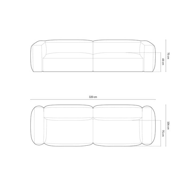 Světle hnědá sametová modulární pohovka 320 cm Martina – Micadoni -image-4