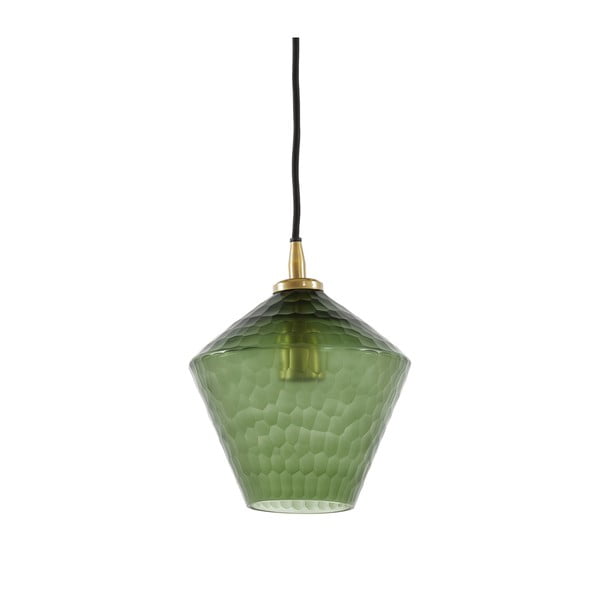 Zelené závěsné svítidlo se skleněným stínidlem ø 20 cm Delila – Light & Living