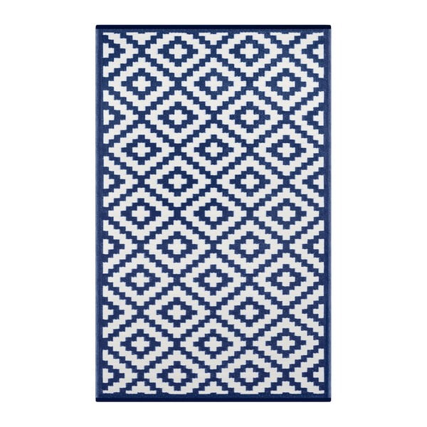 Modro-bílý oboustranný koberec vhodný i do exteriéru Green Decore Parucha, 150 x 240 cm