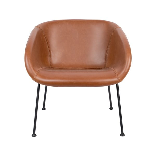 Hnědé křeslo z imitace kůže Zuiver Feston-image-2