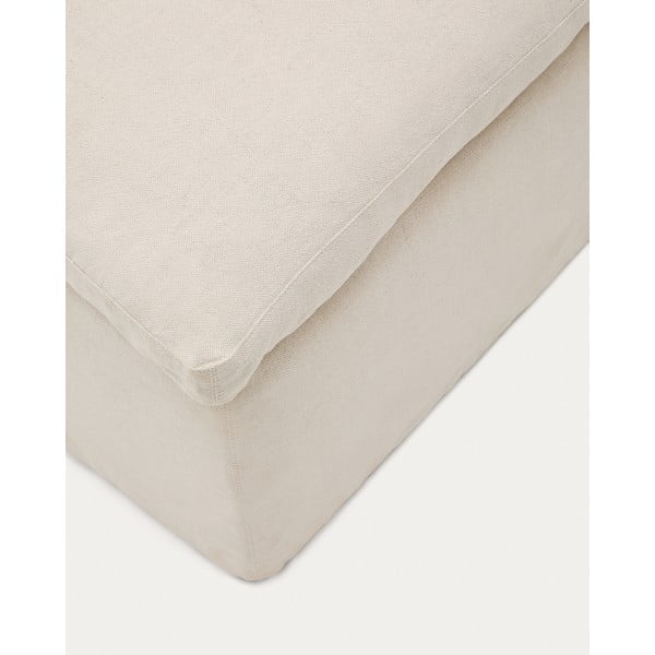 Béžová lněná podnožka Zenira – Kave Home-image-3