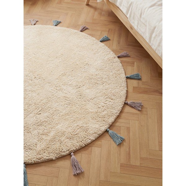 Krémový pratelný/ručně tkaný bavlněný dětský koberec ø160 cm Snuggle Sunna – Hanse Home-image-2