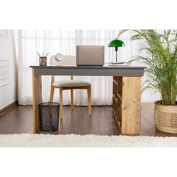 Rohový pracovní stůl v dekoru borovice 120x130 cm Vesper – Kalune Design-image-4