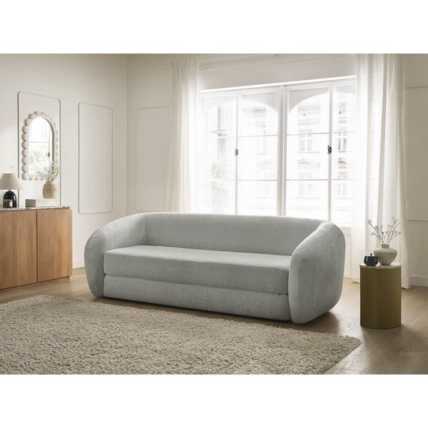 Světle šedá žinylková rozkládací pohovka 228 cm Neyo – Bobochic Paris-image-1