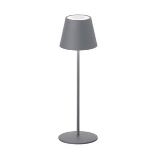 Šedá LED stmívatelná stolní lampa se senzorem pohybu a s kovovým stínidlem (výška 38 cm) Consenza – Fischer & Honsel
