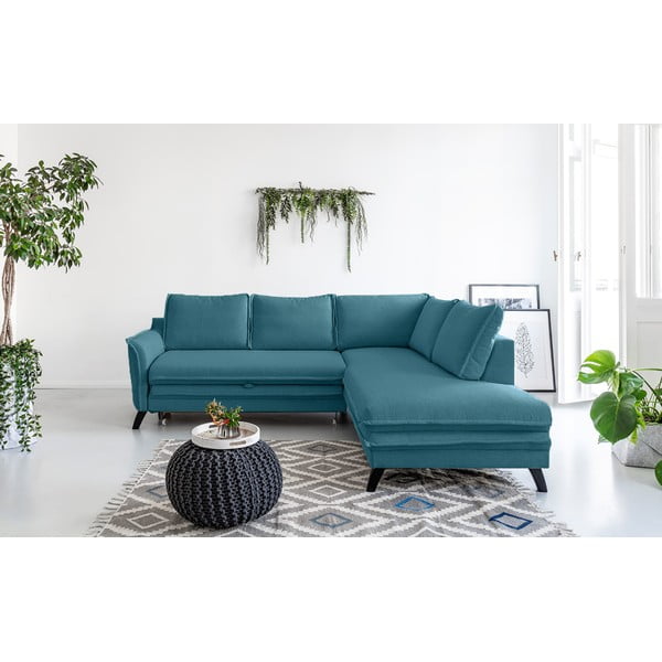 Tyrkysová rozkládací rohová pohovka Miuform Charming Charlie L, pravý roh-image-1