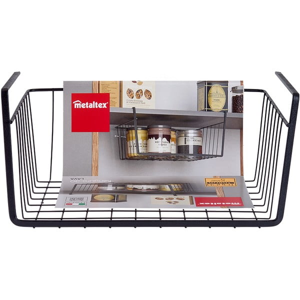 Černý závěsný kuchyňský košík Metaltex, délka 30 cm-image-3
