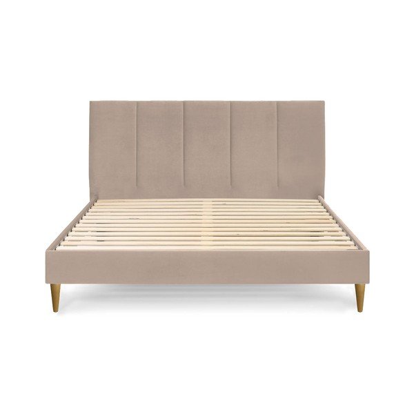 Béžová čalouněná dvoulůžková postel s roštem 180x200 cm Vivara – Bobochic Paris-image-2