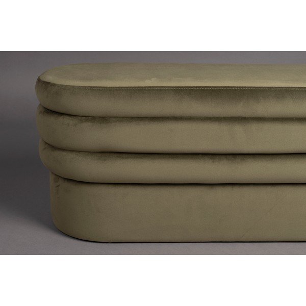 Khaki sametová lavice Aditi – Dutchbone-image-4