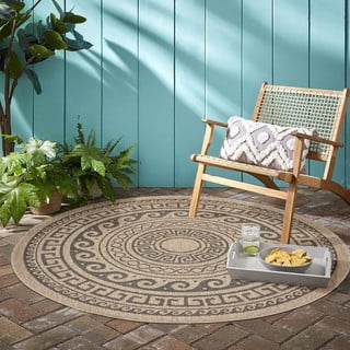 Černo-béžový kulatý venkovní koberec ø 160 cm Comilla – Ayyildiz Carpets