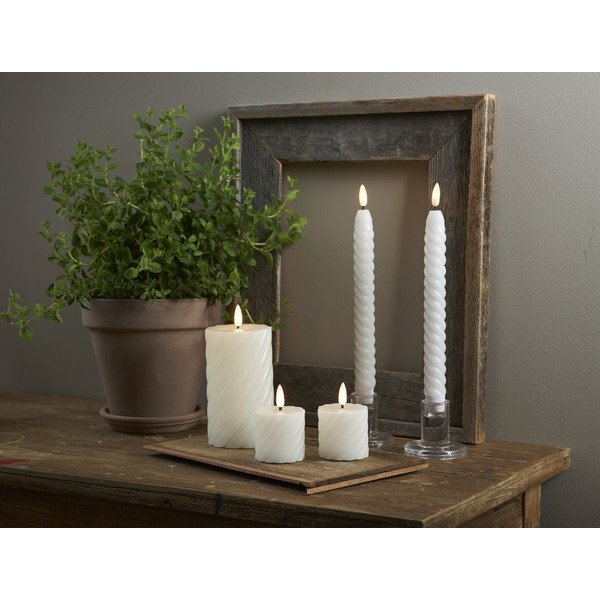 Sada 2 bílých voskových LED svíček Star Trading Flamme Swirl, výška 7,5 cm-image-4