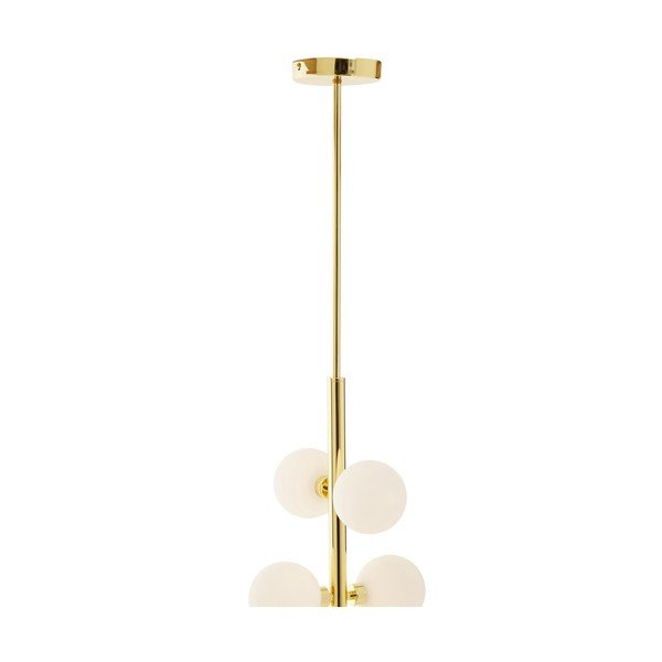 Bílé/ve zlaté barvě kovové závěsné svítidlo se skleněným stínidlem ø 27 cm Trieste – Premier Housewares-image-3