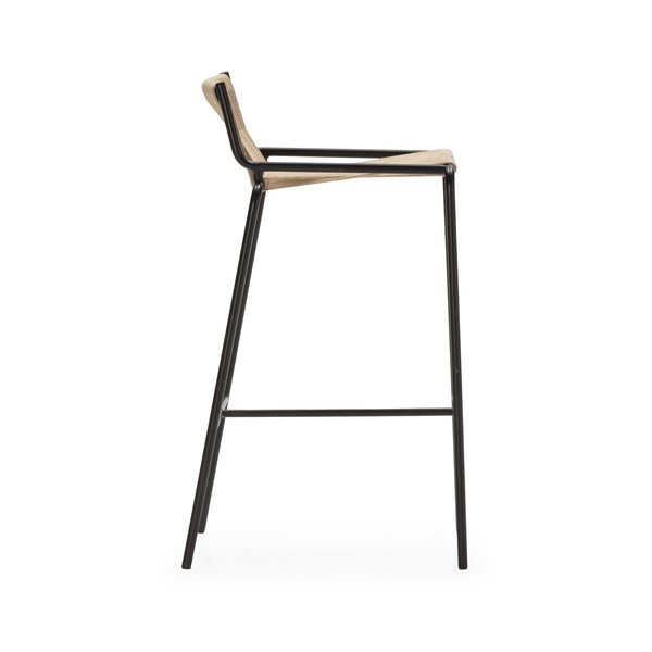 Béžová kovová barová židle (výška sedáku 65 cm) Emily – Marckeric-image-3