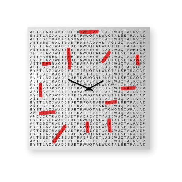 Nástěnné hodiny dESIGNoBJECT.it Crosswords, 50 x 50 cm 